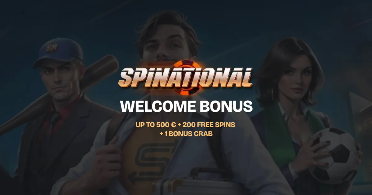 Spinational Casino — 100% jusqu'à 500 € + 200 tours gratuits